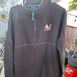 Black womans pullover with 2 slit pockets San Diego Gulls Hockey Sz L